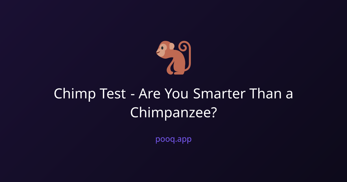 Chimp Test - Are You Smarter Than a Chimpanzee? | pooq.app